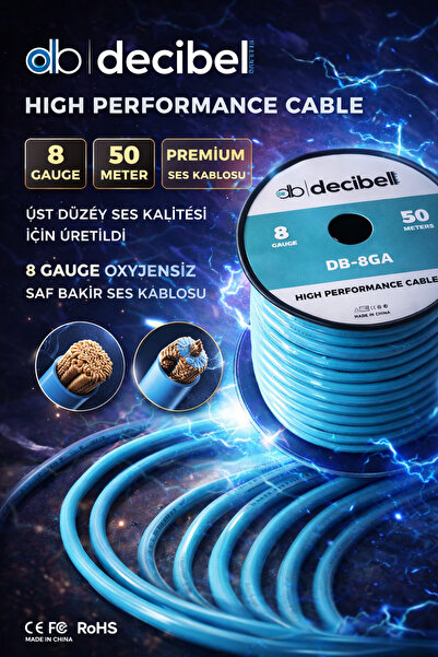 | DB-8GA | Oto Amfi Power Kablo | 50 metre | Yüksek Cca-Bakır Oranı |