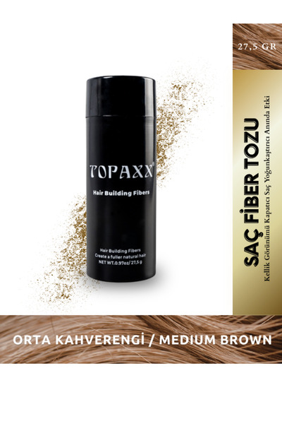 Topaxx Orta Kahve/medium Brown Dolgunlaştırıcı Saç Fiber Topik Tozu 27,5 gr