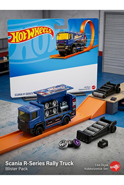 HOT WHEELS Scania Rally Truck Kamyon - Track Stars Serisi Lisanslı Yarış Tırı