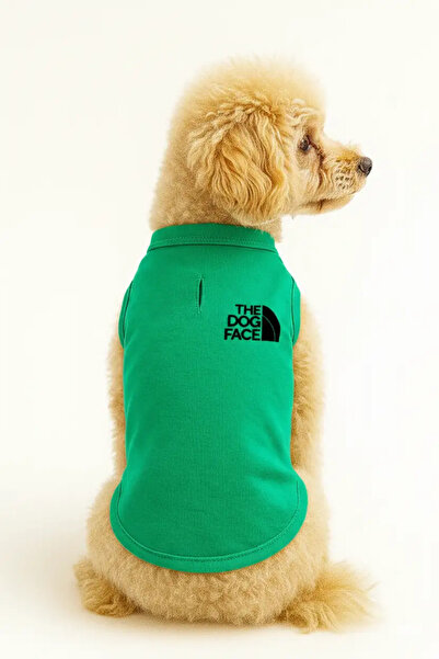 Generic Brand Cat and Dog Outfit & Dress - Green the Dog Face Tank Top