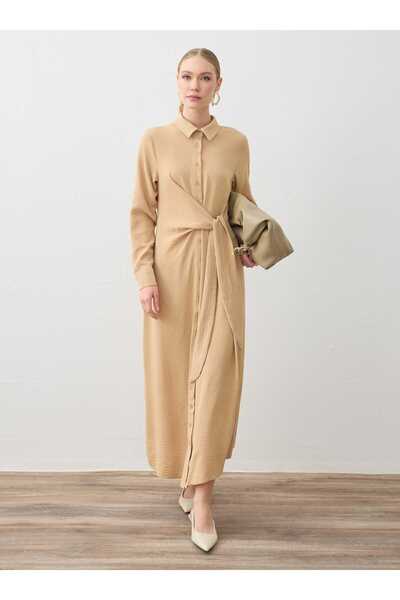 Refka فستان حجاب مزين بحزام من Aerobin - لون حجري -