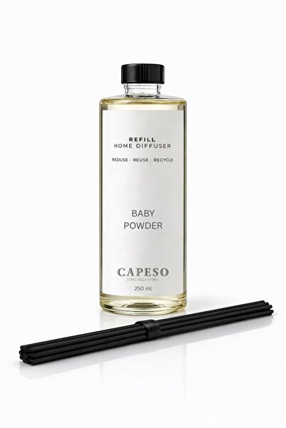 Capeso Baby Powder Oda Kokusu 250 ml Çubuklu Oda Kokusu Refill (Yedek) - 5 Ad...