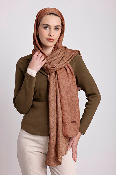 Ayshara Bengi Monogram Düz Με σχέδιο Διπλής όψης Σάλι - Πλακάκι