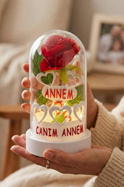 cevizdizayn ANNELER GÜNÜ HEDİYESİ – IŞIKLI FANUSTA GÜL - GÖZALICI HEDİYE TERCİHİ