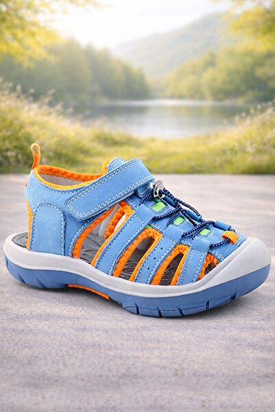 Rakerplus Blue Orange Genuine Leather Children's Sandals