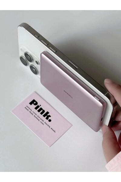 TORRAS MiniMag Power Bank, Ultra Slim 5,000mAh Wireless Portable , Fast Charging MagSafe Battery Pack, Pink