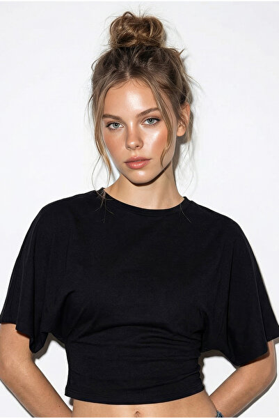 Bianco Lucci Γυναικείο μπλουζάκι Beli Με σούρες με λαιμόκοψη ποδηλάτου OT2610...