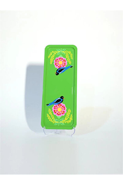 DEDEMİN EMAYELERİ Rectangular Tray Green with Birds