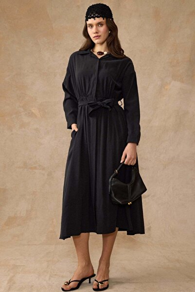 Olcay Λιτό φόρεμα - Μαύρο - Ευθεία