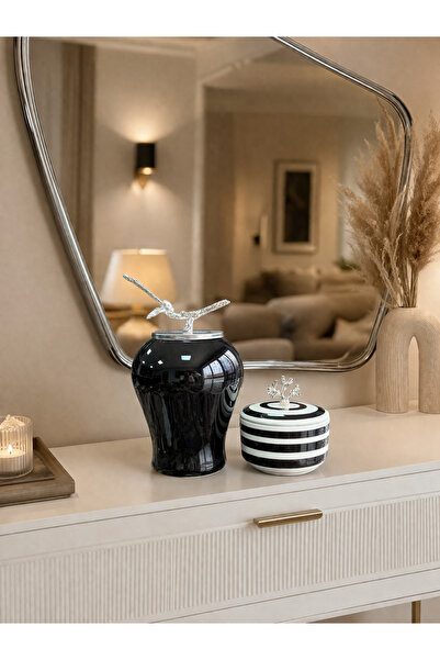 Decorative Object Silver Branch Black Shah Cube Coral Zamak Classic Zebra Object - Feray Home