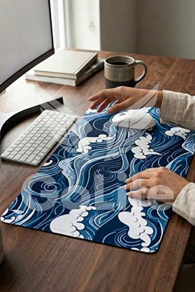 GoLite Classic - 70x30 Wave - Gaming Oyuncu Mouse Pad Kaymaz Taban Büyük Ped Klavye Fare Altlığı Mousepad