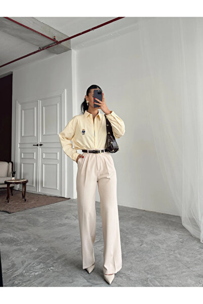 mydukkan.co My Palazzo υφασμάτινο παντελόνι Stone