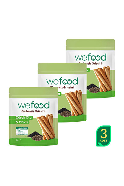 Wefood Glutensiz Grissini Çörekotu & Chia 40 g 3'lü