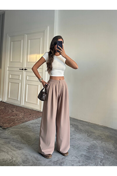 mydukkan.co Nadia plisirane pantalone od nerca - Nerca