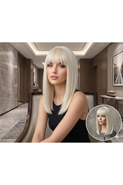 REMY HAİR باروكة كتف صناعية من الألياف المسطحة البلاتينية