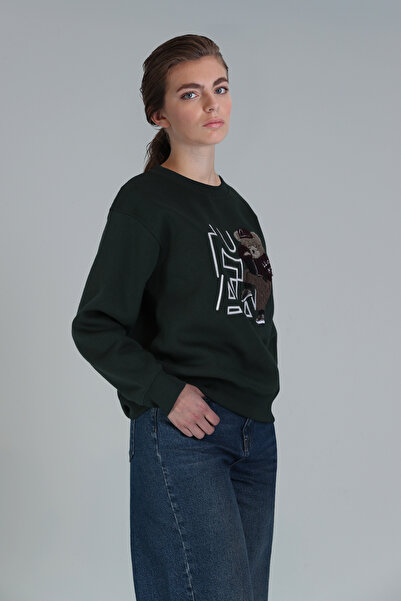 Lufian Γυναικείο πλεκτό φούτερ Grass Green Pıtcher