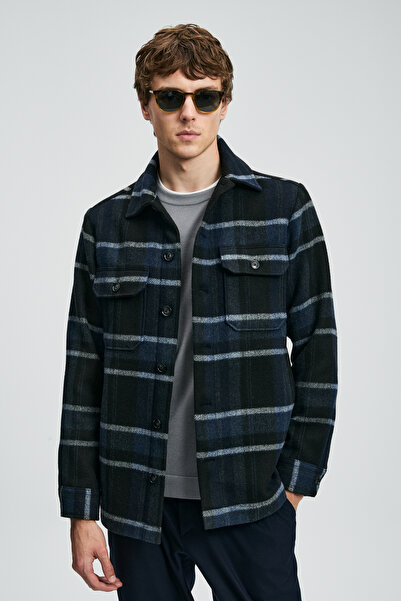 Lufian Ανδρικό πουκάμισο Davıd Basic Regular Fit Μαύρο