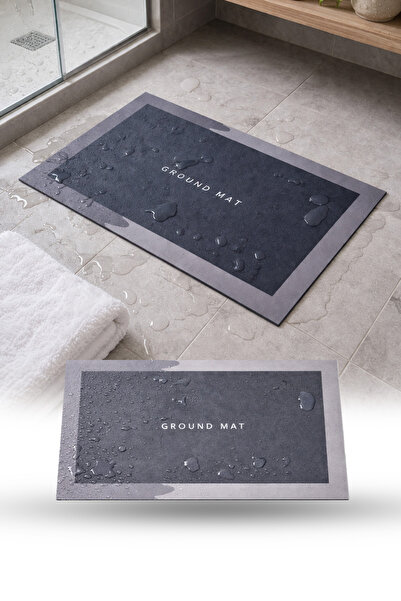 Rectangular Magic Water Absorbent Anti-Slip Bath Mat Foot Mat Ablution Mat with Anti-Slip Base 58x38 Cm