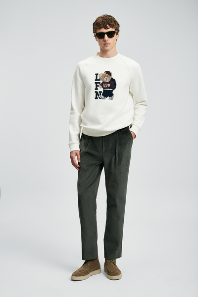 Lufian Ανδρικό παντελόνι Chino Federıc Velvet Comfort Fit Khaki