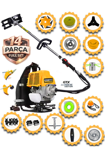 EISEnn Alman 10 In 1 X-speed 20 Hp Sırt Tipi Benzinli Çalı Çim Biçme Tırpanı ...