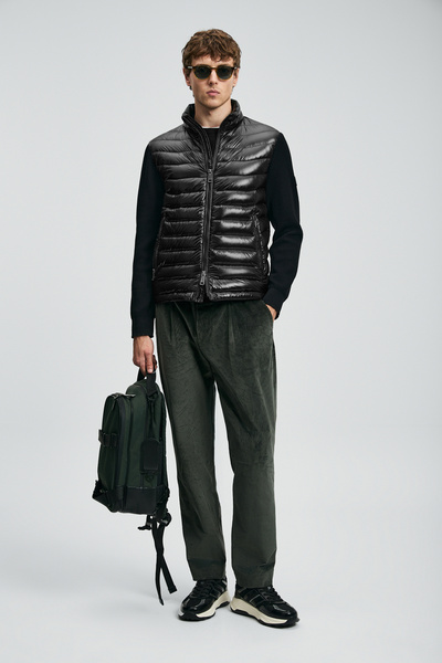 Lufian Ανδρικό παλτό Glenn Goose Feather Μαύρο