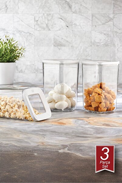VİP AHMET 3'lü Kare Saklama Kabı 3*1200 ml