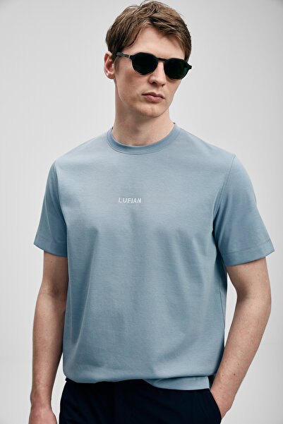 Lufian Marcus Modern Graphic T-Shirt Blue