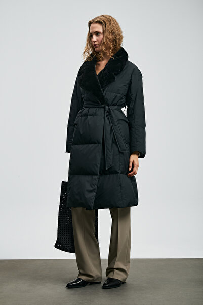 Lufian Hermes Goose down Women's Coat Black