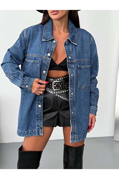 HerTon Jachetă de damă supradimensionată din denim