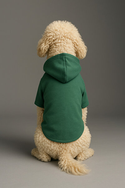 Monopetz Hooded Sweatshirt Dog And Cat Outfit - Plain Dark Green