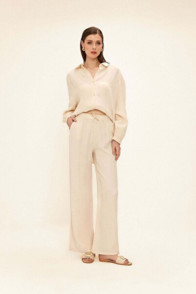 Olcay Παντελόνι Μουσελίνας με Ελαστική Μέση ΜΠΕΖ 7580