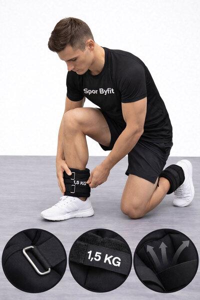 Spor Byfit 1,5 Kg X 2 bucăți Greutăți negre pentru mâini sau glezne
