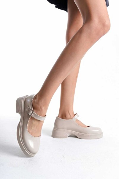 v.s.h velvet Γυναικεία Mary Jane λουστρίνι με κράνος με αγκράφα καθημερινά άν...