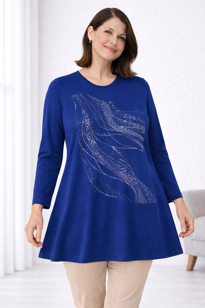 Mutlu City Γυναικείο χτενισμένο βαμβακερό τουνίκ για μητέρες μέσης και μεγαλύ...