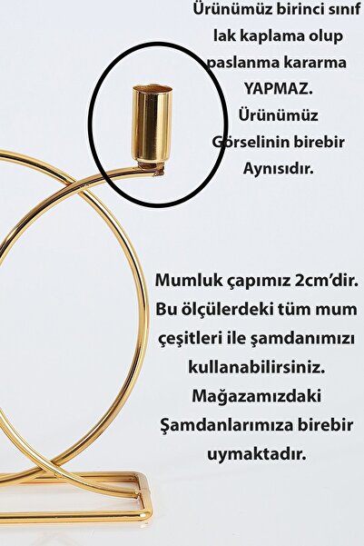 mba decor metal bending art Metal Geometrik 3 Lü ( Üçlü ) Gold Şamdan Mumluk Dekoratif Mumluk 23cm Paslanmaz Kaplama Ev Dekorasy