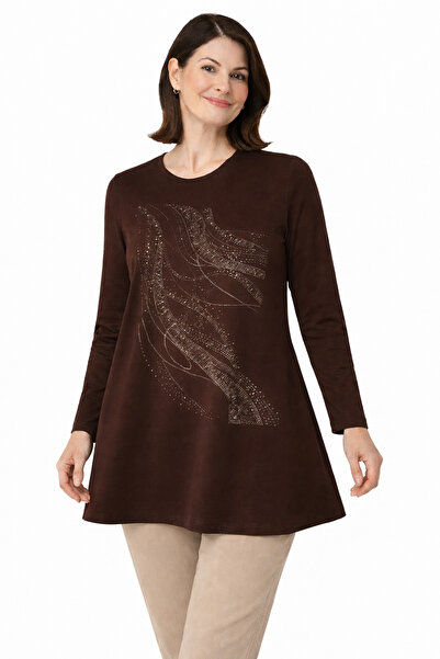 Mutlu City Γυναικείο χτενισμένο βαμβακερό τουνίκ για μητέρες μέσης και μεγαλύ...