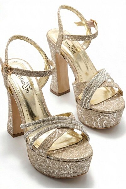 GİAMGİA STORE Γυναικεία βραδινά παπούτσια με χοντρό τακούνι, πλατφόρμα και λο...