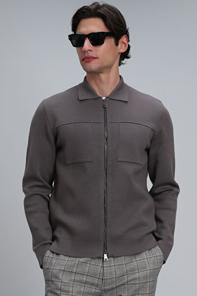 Lufian Noble Men's Cardigan Mink