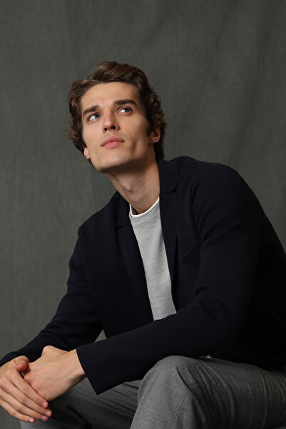 Lufian Sander Men's Cardigan Navy Blue