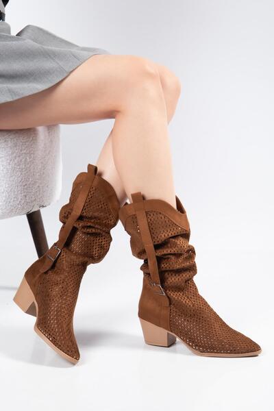 SUİNS SHOES Γυναικείες διάτρητες καλοκαιρινές μπότες Western της Suins Wazy M...