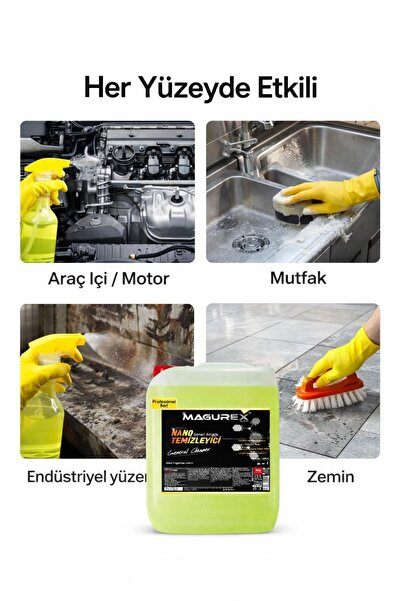 MAGUREX Genel Amaçlı Nano Leke Çıkarıcı Temizleyici 800 ml + 5L Temizleyici Sprey Set