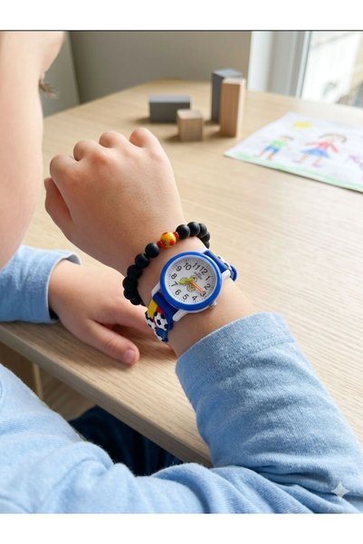 Eylemboutique 1 Atm Waterproof Boy's Wristwatch - Soft Silicone Strap - 1 Ball Figure Bracelet as a Gift