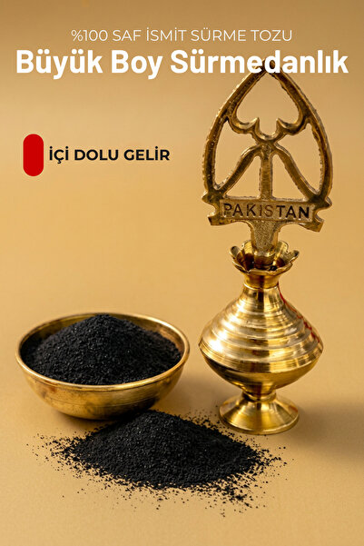 Sabuncu Hacı %100 Saf İsmit Sürme Tozu + Büyük Boy Pirinç Sürmedanlık (İçi Sü...