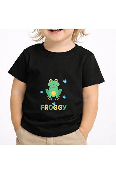 petite pati تي شيرت أسود للأطفال من Froggy (0-4 سنوات) مصنوع من القطن بنسبة 1...