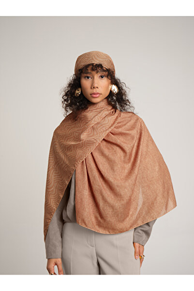 Ayshara Σιραζέ Μονόγραμμα Απλό Με σχέδιο Διπλής όψης Σάλι - Ματ Πλακάκι