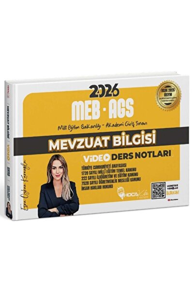 Hoca Kafası Yayınları YENİ AGS - Hoca Kafası 2026 MEB-AGS Mevzuat Bilgisi Vid...