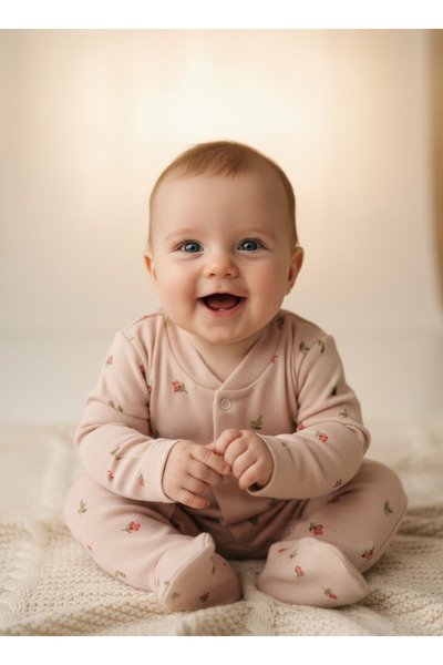 minço bebe بدلة أطفال بناتي، مصنوعة من القطن بنسبة 100%، بنقشة زهرة التيوليب،...
