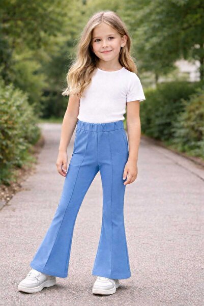 krm kerem bebe Girls' Spanish Style High-Waisted Seasonal Trousers