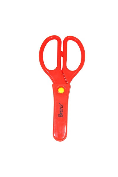 Brons Φοιτητικό ψαλίδι με θήκη προστασίας BR-702 - Κόκκινο