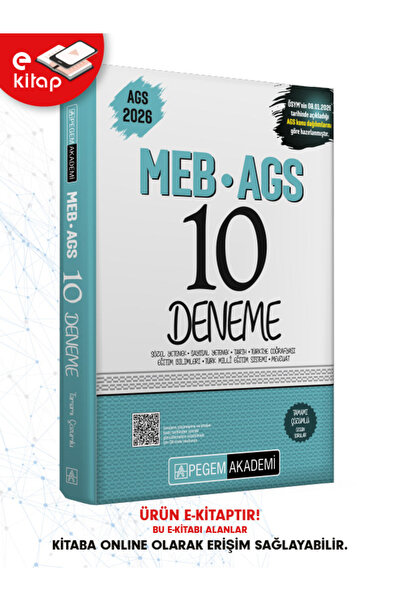 Pegem Akademi Yayıncılık 2026 MEB-AGS Tamamı Çözümlü 10 Deneme E-Kitap